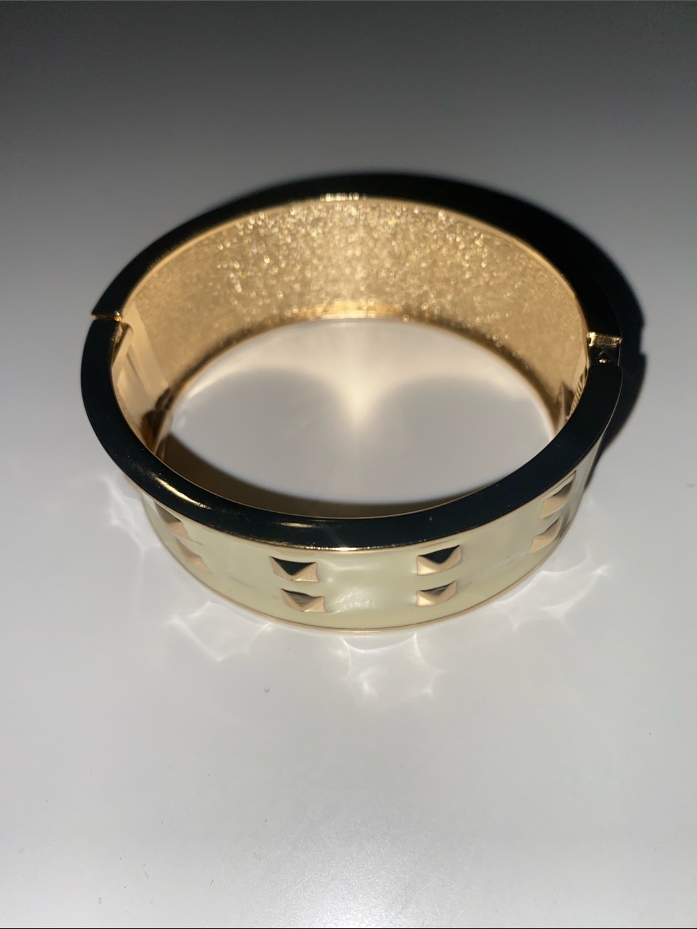 Gold Cream Enamel Bracelet